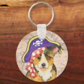 Pembroke Welsh Corgi Pirate Sleutelhanger (Voorkant)