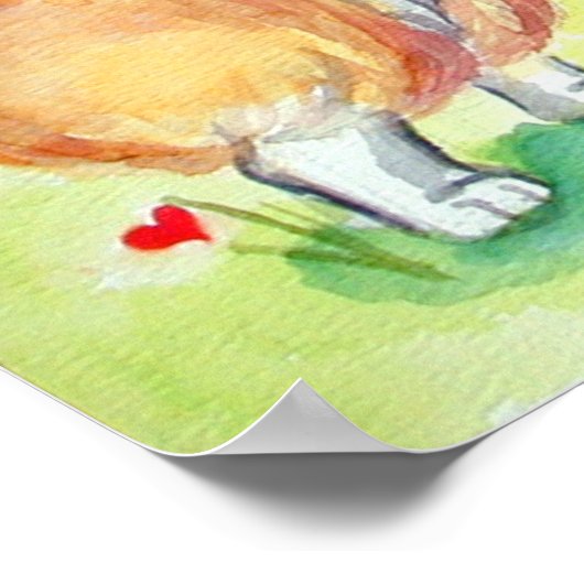 Pembroke Welsh Corgi Poster Print (Hoek)