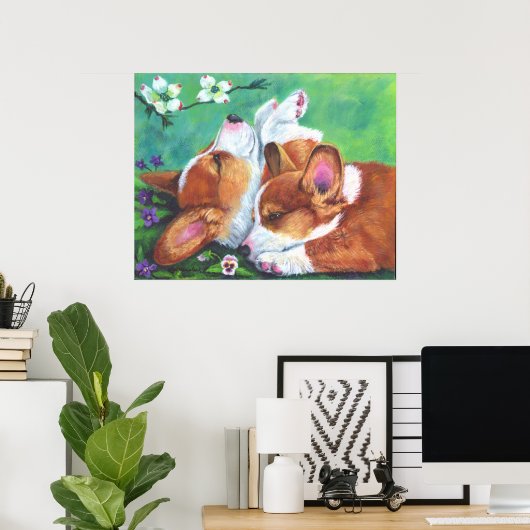 Pembroke Welsh Corgi Poster PRINT (Thuiskantoor)