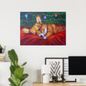 Pembroke Welsh Corgi Poster PRINT (Thuiskantoor)