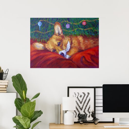 Pembroke Welsh Corgi Poster PRINT (Thuiskantoor)