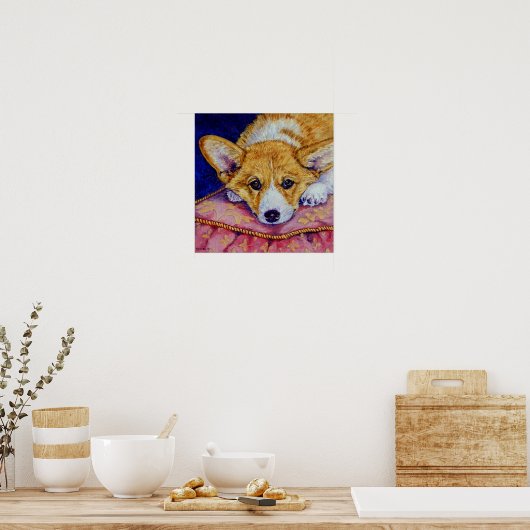 Pembroke Welsh Corgi Print Poster (Keuken)