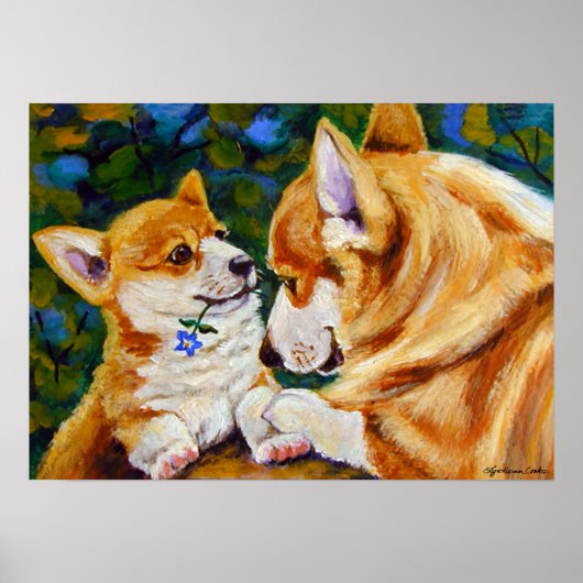 Pembroke Welsh Corgi Print Poster (Voorkant)