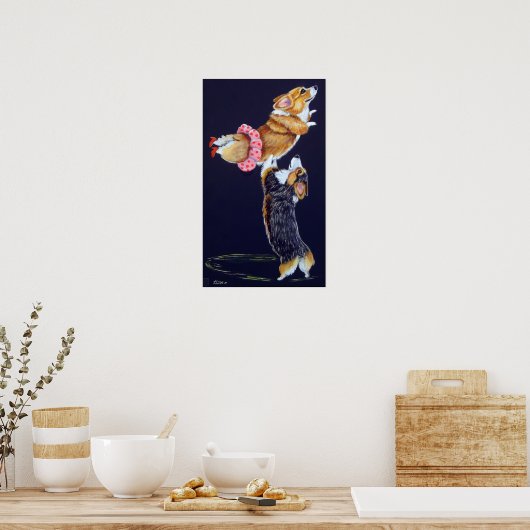 Pembroke Welsh Corgi Print Poster (Keuken)
