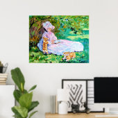 Pembroke Welsh Corgi Print Springtime (Thuiskantoor)