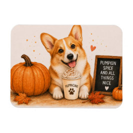 Pembroke Welsh Corgi Pumpkin Spice Magneet
