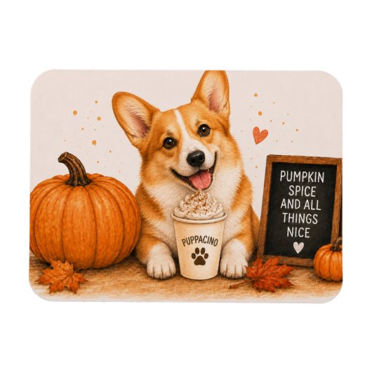 Pembroke Welsh Corgi Pumpkin Spice Magneet (Horizontaal)