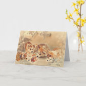 Pembroke Welsh Corgi Puppies Kaart (Gele Bloem)