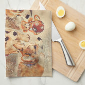 Pembroke Welsh Corgi Puppies Theedoek (Quarter Fold)