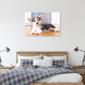 Pembroke Welsh Corgi Puppy Canvas Afdruk (Insitu (Slaapkamer))