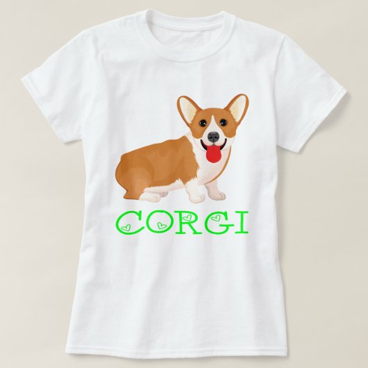 Pembroke Welsh Corgi Puppy Dog Cartoon T-shirt (Design voorkant)