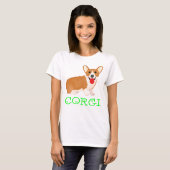 Pembroke Welsh Corgi Puppy Dog Cartoon T-shirt (Voorkant volledig)