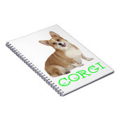 Pembroke Welsh Corgi Puppy Dog Lime Green Love Notitieboek (Rechterzijde)