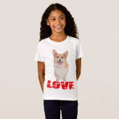 Pembroke Welsh Corgi Puppy Dog Red Love T-shirt (Voorkant volledig)