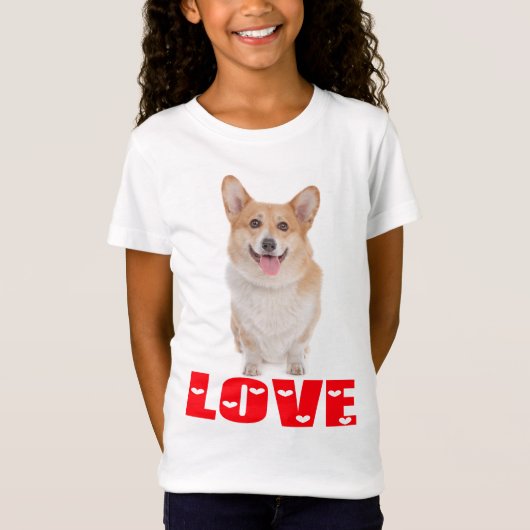 Pembroke Welsh Corgi Puppy Dog Red Love T-shirt (Voorkant)