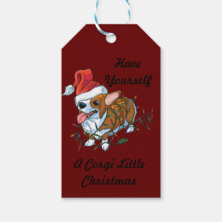 Pembroke Welsh Corgi Puppy Kerst Kerstverlichting Cadeaulabel