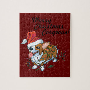 Pembroke Welsh Corgi Puppy Kerstmis Lights Legpuzzel