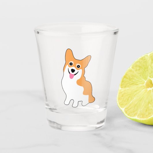 Pembroke Welsh Corgi Puppy Shot Glas (Voorkant)