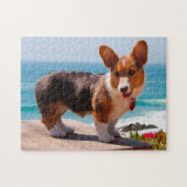 Pembroke Welsh Corgi puppy standing on table Legpuzzel (Horizontaal)
