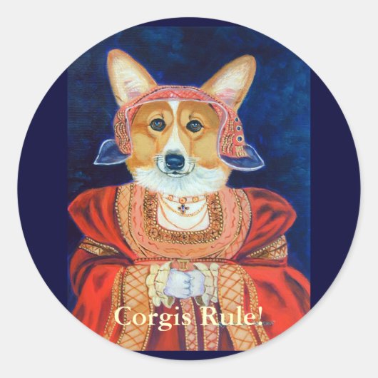 Pembroke Welsh Corgi Queen Stickers (Voorkant)