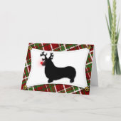 Pembroke Welsh Corgi Rendier Christmas Kaart (Voorkant)