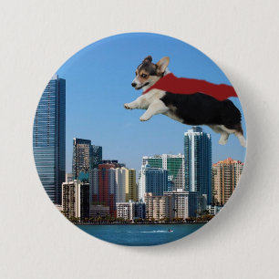 pembroke welsh corgi ronde button 7,6 cm