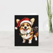 Pembroke Welsh Corgi Santa Christmas Tree Lights X Kaart (Voorkant)