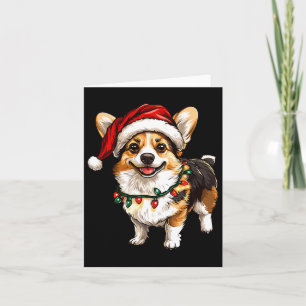 Pembroke Welsh Corgi Santa Christmas Tree Lights X Kaart