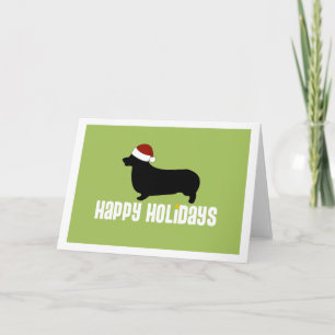 Pembroke Welsh Corgi Santa Hat Feestdagen Kaart