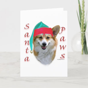 Pembroke Welsh Corgi Santa Paws Feestdagen Kaart