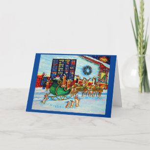 Pembroke Welsh Corgi Santa's Pit Stop Drive Feestdagen Kaart