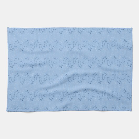 Pembroke Welsh Corgi Schattige Pattern Blue Theedoek (Horizontaal)