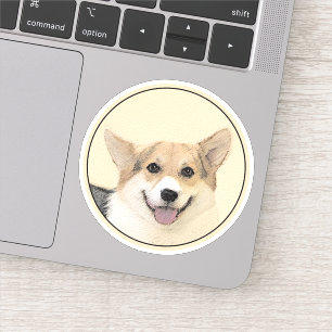 Pembroke Welsh Corgi Schilderij - Originele Honden Sticker