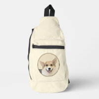 Pembroke Welsh Corgi Schilderij Tri-Color Dog Art