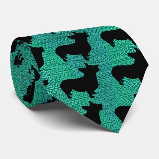 Pembroke Welsh Corgi ShadowTie Stropdas (Opgerold)