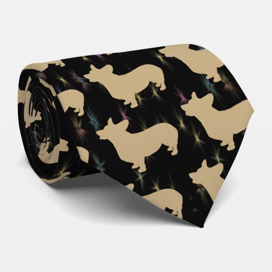 Pembroke Welsh Corgi ShadowTie Stropdas (Opgerold)