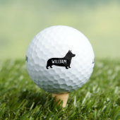 Pembroke Welsh Corgi Silhouet Golfballen (Insitu Shirt)