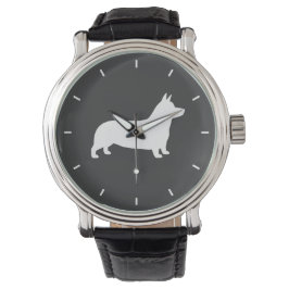Pembroke Welsh Corgi Silhouet Horloge