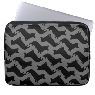 Pembroke Welsh Corgi Silhouet Patroon Laptop Sleeve