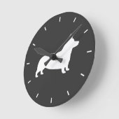 Pembroke Welsh Corgi Silhouet Ronde Klok (Hoek)