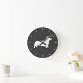 Pembroke Welsh Corgi Silhouet Ronde Klok (Huis)