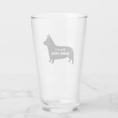 Pembroke Welsh Corgi Silhouette Custom Hondenliefh Glas (Achterkant)