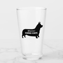 Pembroke Welsh Corgi Silhouette Custom Hondenliefh Glas