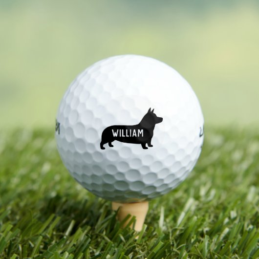Pembroke Welsh Corgi Silhouette Golfballen (Insitu Shirt)