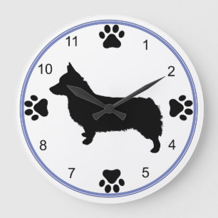 Pembroke Welsh Corgi Silhouette Grote Klok