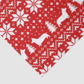 Pembroke Welsh Corgi Silhouettes Kerstpatroon Tissuepapier (Detail)