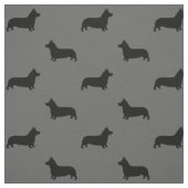 Pembroke Welsh Corgi Silhouettes Pattern Grey Stof (Swatch)