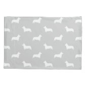 Pembroke Welsh Corgi Silhouettes Pattern Kussensloop (Achterkant)