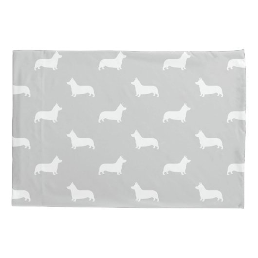 Pembroke Welsh Corgi Silhouettes Pattern Kussensloop (Achterkant)