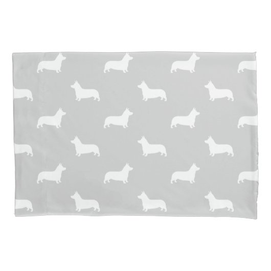 Pembroke Welsh Corgi Silhouettes Pattern Kussensloop (Voorkant)